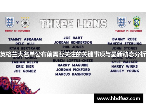 英格兰大名单公布前需要关注的关键事项与最新动态分析